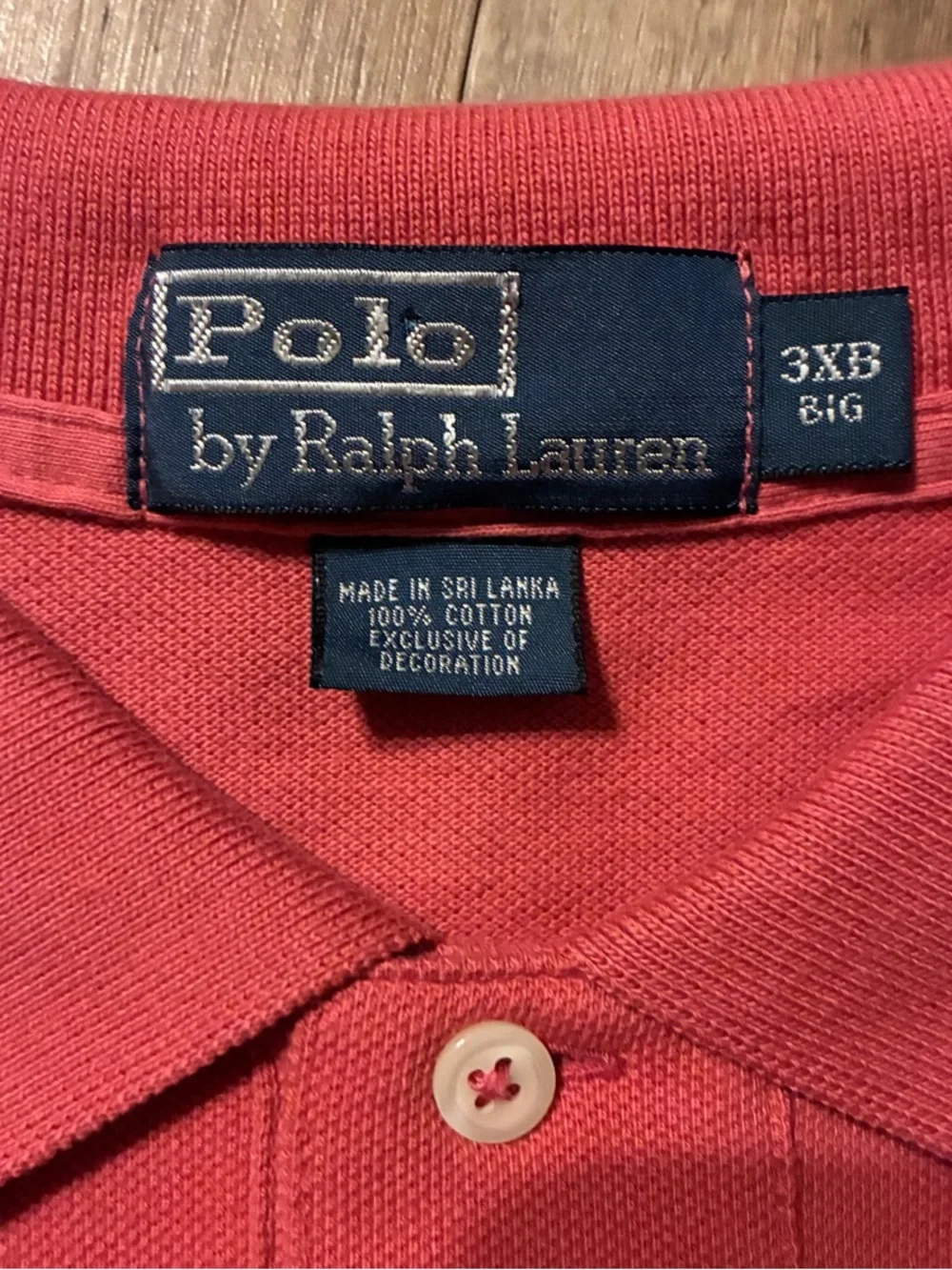 Ralph Lauren Men’s Coral Polo with Navy Pony Embroidery